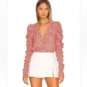 [XL]AFRM Red Ditsy Fille Rouge LS Danna  Bodysuit